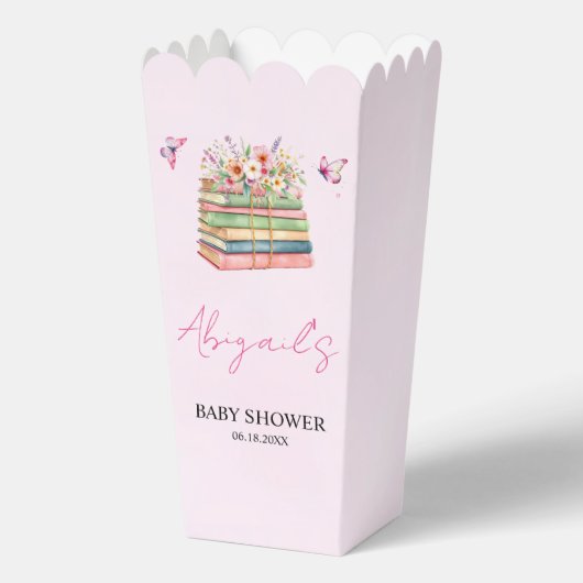 水彩新しいチャプター始まるベビーガールシャワー フェイバーボックス (正面)