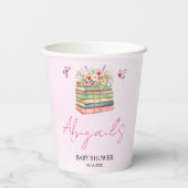 水彩新しいチャプター始まるベビーガールシャワー 紙コップ (裏面)