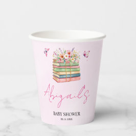 水彩新しいチャプター始まるベビーガールシャワー 紙コップ