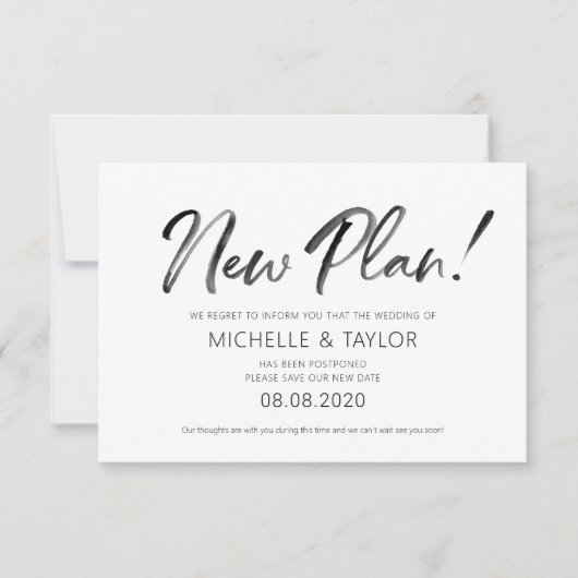 水彩新しいプラン変更プランのカード ノートカード (正面)