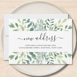 水彩新しい住所の移動 案内状