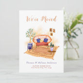 水彩新しい住所を移動したBoho 案内状 (スタンド正面)