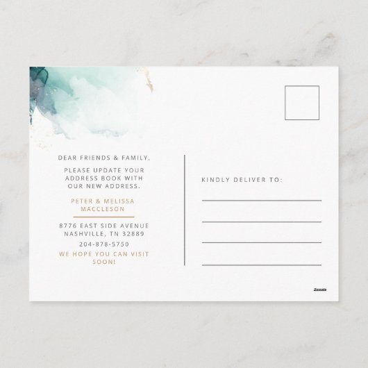 水彩新住所引っ越しました発表 シーズンポストカード (裏面)