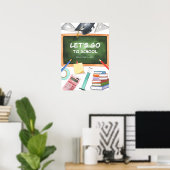 水彩新学期ポスター ポスター (ホームオフィス)