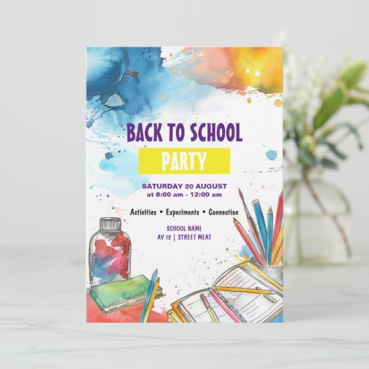 水彩新学期 招待状 (スタンド正面)