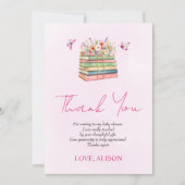 水彩新着章の赤ちゃん女の子シャワーありがとう サンキューカード (正面)