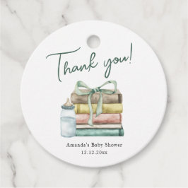 水彩新着章ベイビーシャワーありがとう フェイバータグ