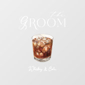 水彩新郎カクテル結婚のバーのサインの付着 ウィンドウサイン (シート)