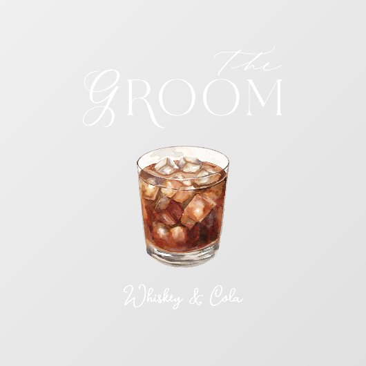 水彩新郎カクテル結婚のバーのサインの付着 ウィンドウサイン (シート)