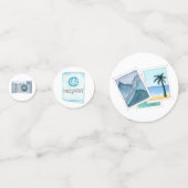 水彩旅行テーマベビーシャワー紙吹雪 コンフェッティ (正面)