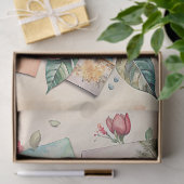 水彩旅行レトロカメラ古い写真バラ 薄葉紙 (ギフト)