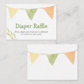 水彩旗バナーベビシャワーおむつラッフル エンクロージャーカード (正面/裏面)
