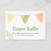 水彩旗バナーベビシャワーおむつラッフル エンクロージャーカード (正面)