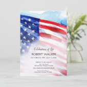 水彩旗ライフお祝い 招待状 (スタンド正面)