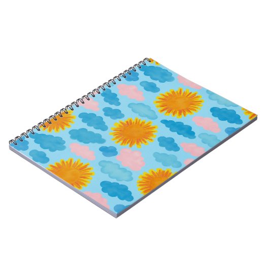 水彩日の出の日の入り日の空白の日誌/ ノートブック (左側)