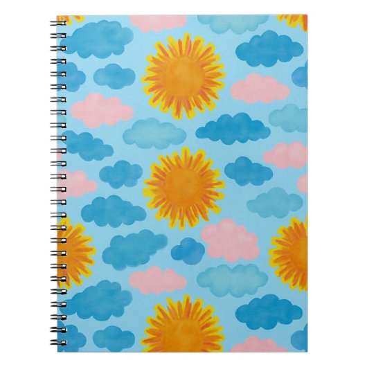 水彩日の出の日の入り日の空白の日誌/ ノートブック (正面)