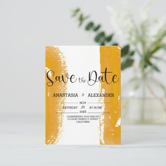 水彩日付を保存セーブザデート ポストカード (スタンド正面)