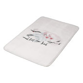 水彩日本の桜花恋クレーン バスマット (アングル)