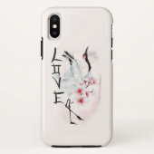 水彩日本の桜花恋クレーン Case-Mate iPhoneケース (裏面)