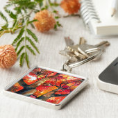 水彩日本の楓 キーホルダー (側面)