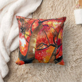 水彩日本の楓 クッション (ブランケット)