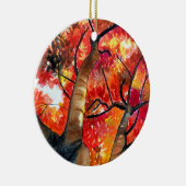 水彩日本の楓 セラミックオーナメント (右)
