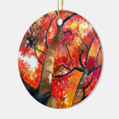 水彩日本の楓 セラミックオーナメント (左)