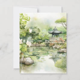 水彩日本の背景 ノートカード