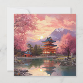水彩日本の背景 ノートカード