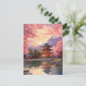 水彩日本の背景 ポストカード (スタンド正面)