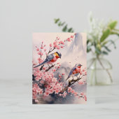 水彩日本の背景 箔シーズンポストカード (立ち正面)