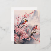 水彩日本の背景 箔シーズンポストカード (正面/裏面)