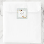 水彩日本コイ魚感謝ステッカー スクエアシール (バッグ)