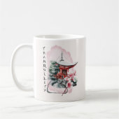 水彩日本寺桜の花 コーヒーマグカップ (左)