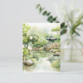 水彩日本風景背景 シーズンポストカード (スタンド正面)