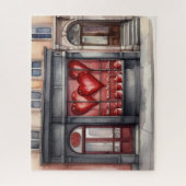 水彩旧市街バレンタインデー店 ジグソーパズル (縦)