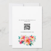 水彩明るいピンク結婚の花結婚の セーブザデート (裏面)