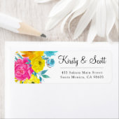 水彩明るい夏の花結婚の住所 ラベル (インサイチュ)