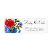 水彩明るい夏の花結婚の住所 ラベル (正面)