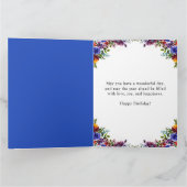 水彩明るい夏の花誕生日 カード (内部)