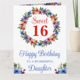 水彩明るい夏の花誕生日 カード