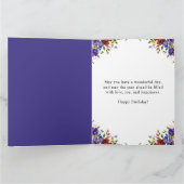 水彩明るい夏の花誕生日 カード (内部)