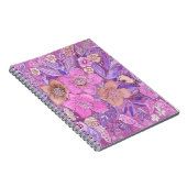 水彩明るい手描き花フローラピンクb ノートブック (右側)