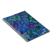 水彩明るい手描き花フローラ濃色 ノートブック (右側)