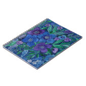 水彩明るい手描き花フローラ濃色 ノートブック (左側)