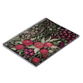 水彩明るい手描き花フローラ黒 ノートブック (左側)