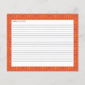 水彩明るい赤紫色ブライダルシャワーレシピカード (裏面)