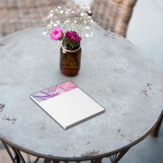 水彩明るい赤紫色紫スプラッシュレターメモ帳 ノートパッド