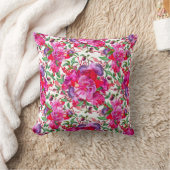 水彩明るい赤紫色開花 クッション (ブランケット)