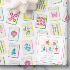 水彩明るい麻雀タイル囲い ノートカード